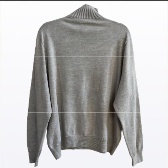 Polo Golf Ralph Lauren Merino Wool Beige Mock collard 1/4 Zip PullOver Men Large - Picture 4 of 10